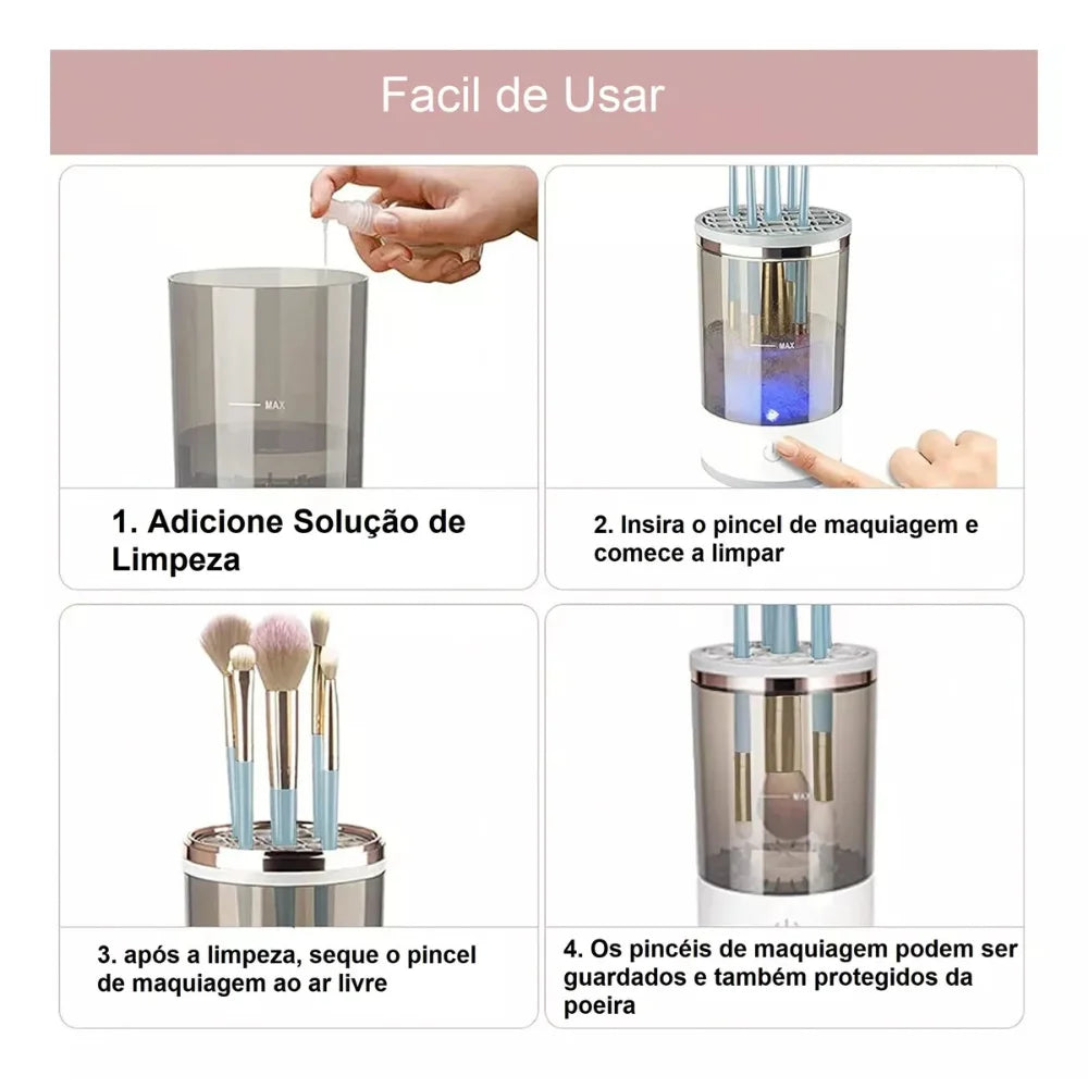 Limpador Elétrico de Pincéis USB – Limpeza Rápida e Eficiente