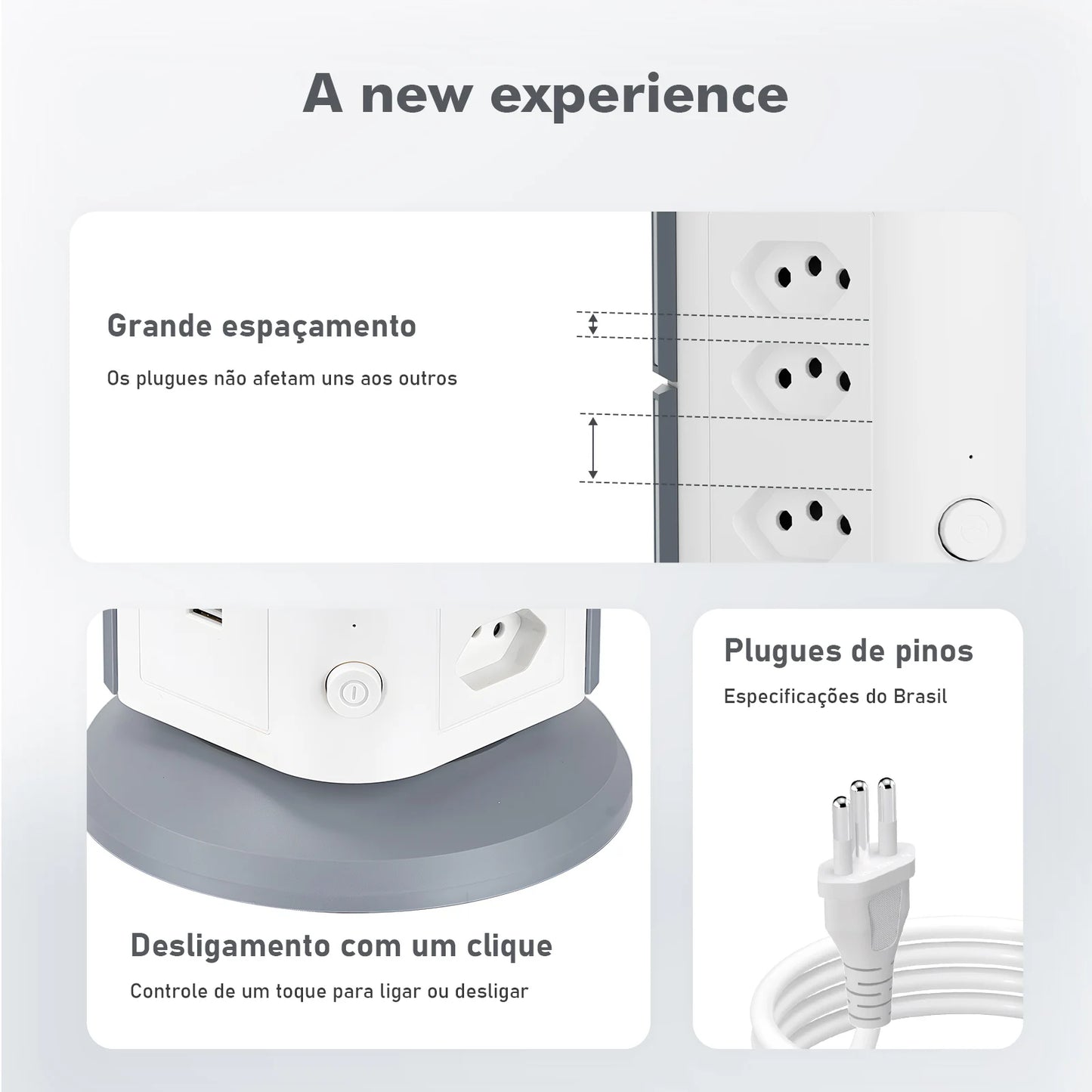 Filtro de Linha Vertical com USB - 2200W