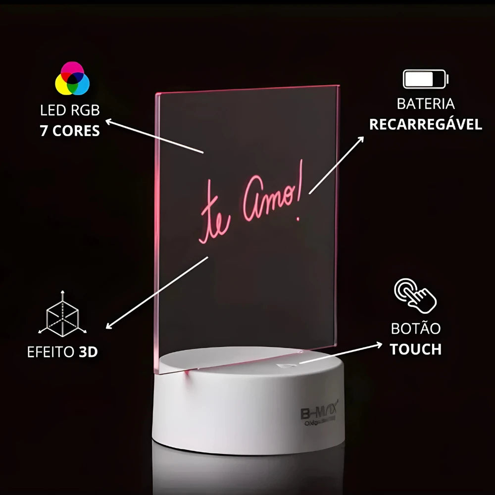 Luminária Mágica 3D LED – Escreva, Desenhe e Brilhe!