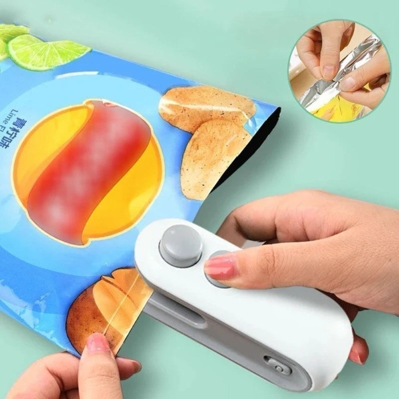 Aparelho Selador Portátil De Saco 2 Em 1 - Magnético De Calor Recarregável - Vitrine Pop