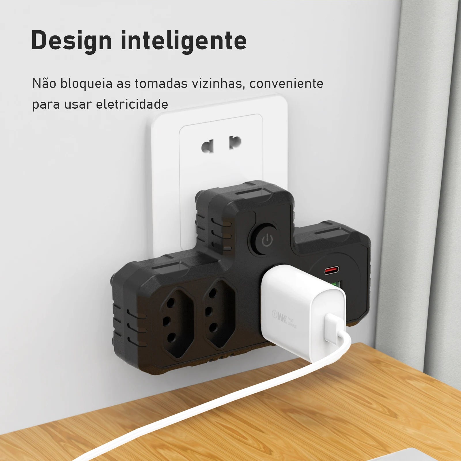 Conversor de tomada - Entrada comum e USB - Vitrine Pop