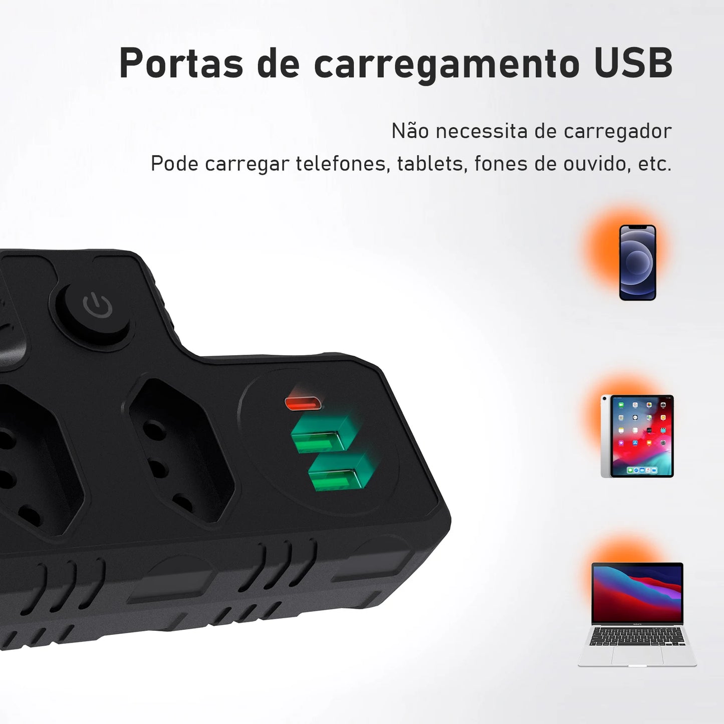 Conversor de tomada - Entrada comum e USB - Vitrine Pop