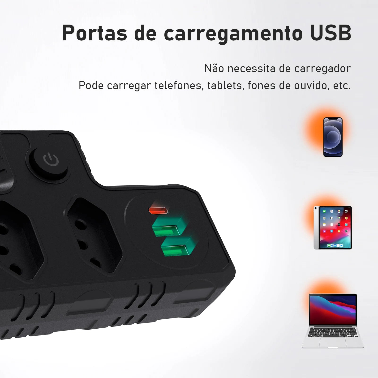 Conversor de tomada - Entrada comum e USB - Vitrine Pop